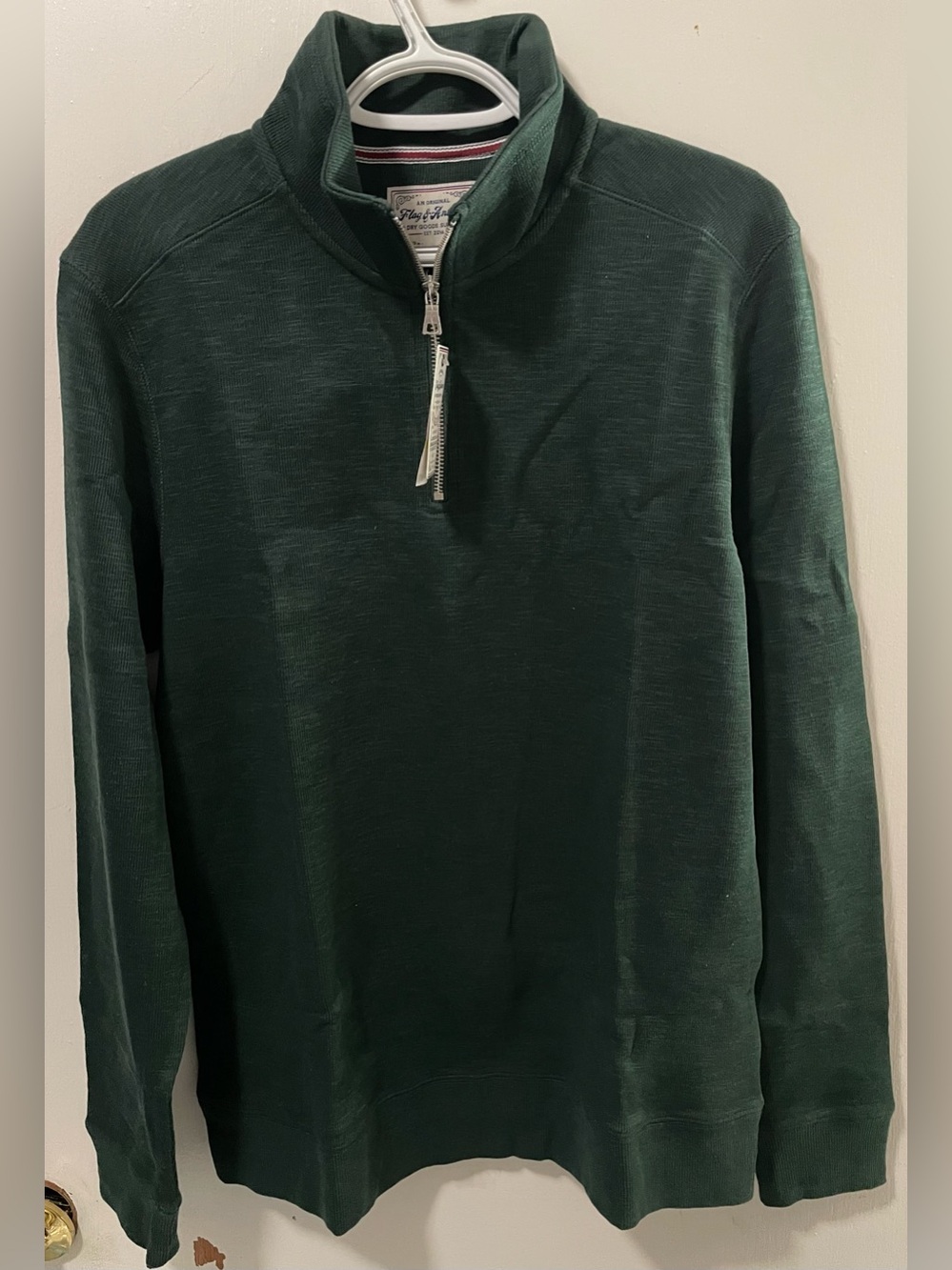 Flag & Anthem Men’s Dark Green Quarter Zip-Up Mock Neck Sweater Size Medium M